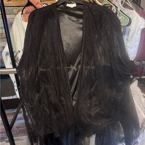 Lush Black Lace Kimono Cover-Up